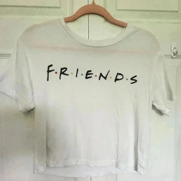 Garage Women's White Friends Cropped Tee Size XS - Picture 2 of 7